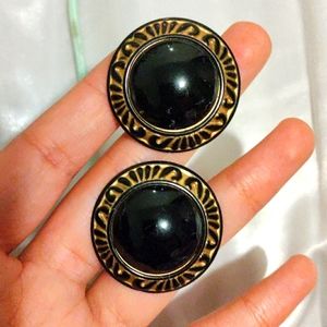 Black & Gold Vintage Earrings